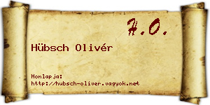 Hübsch Olivér névjegykártya